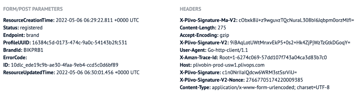 Brand registered callback