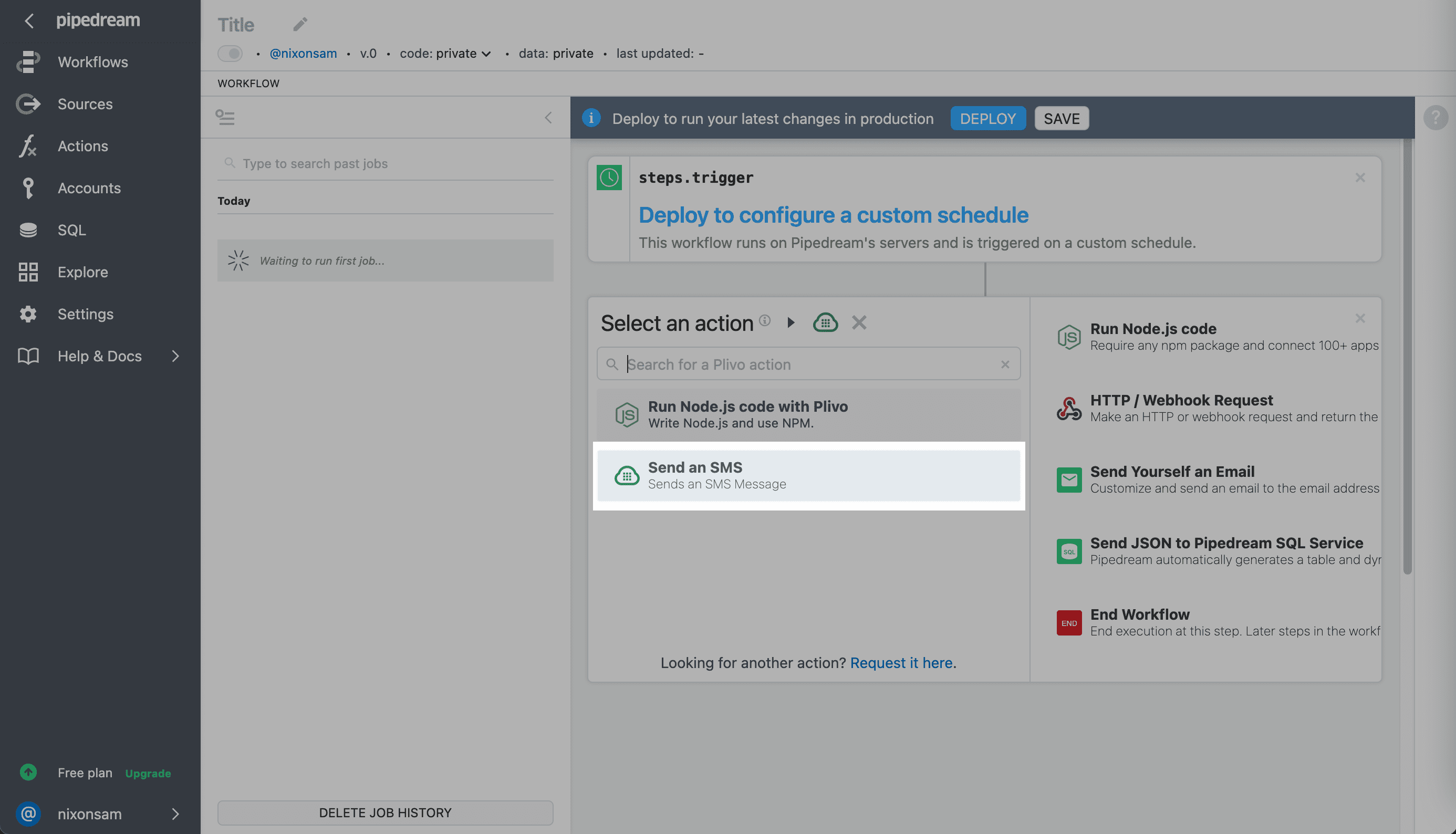 Send SMS using VTS SMS API