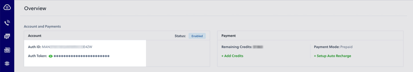 Find Your Auth Credentials on VTS Console