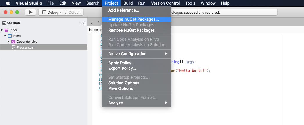 Manage NuGet packages